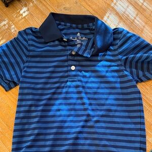 Brooks Brothers Kids Navy and Black Striped Polo
